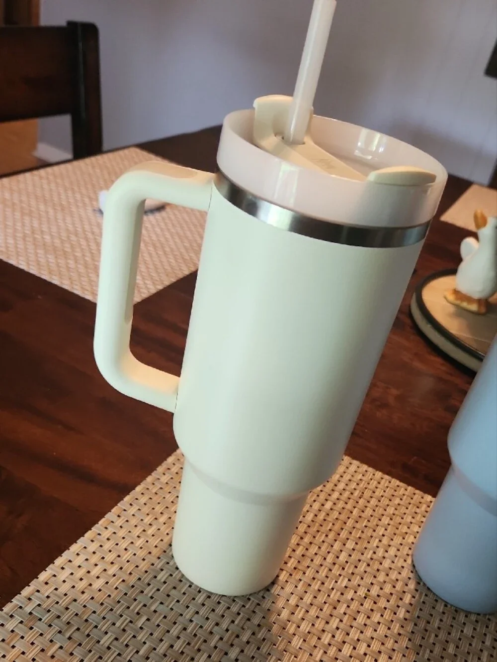 Stanley Cream 40 Oz Travel Tumbler with Handle and Straw